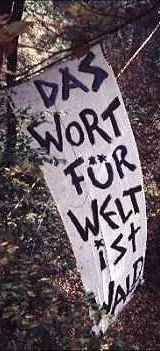 banner - text:the word for world is forest